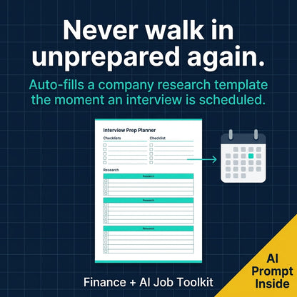 Finance Job Search Tracker | All-in-One Excel Toolkit