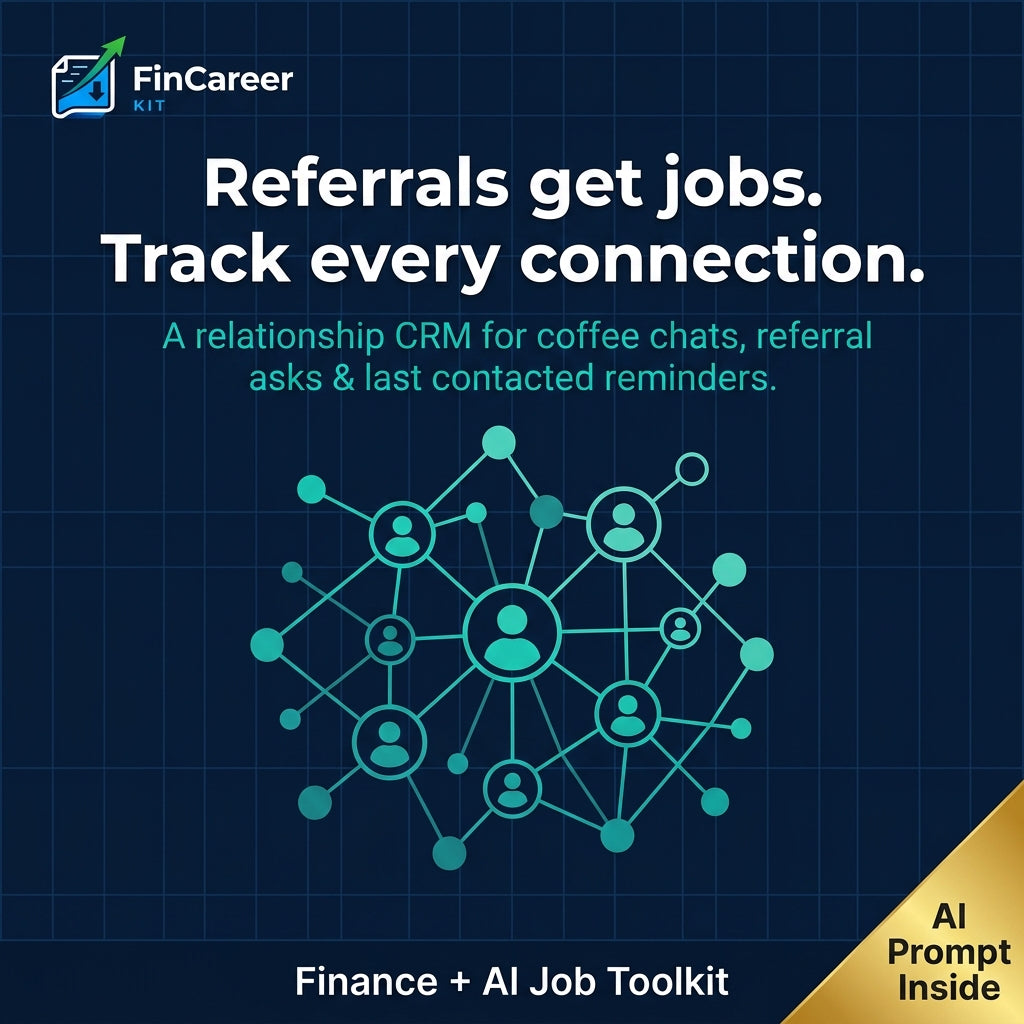 Finance Job Search Tracker | All-in-One Excel Toolkit