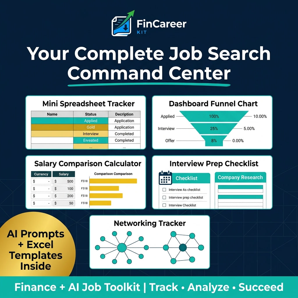 Finance Job Search Tracker | All-in-One Excel Toolkit